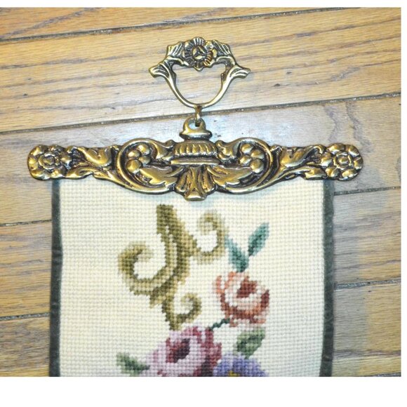 Beautiful Vintage Handmade Needlework Bell Pull Chimney Flu Pull Wall Decor - Picture 4 of 8